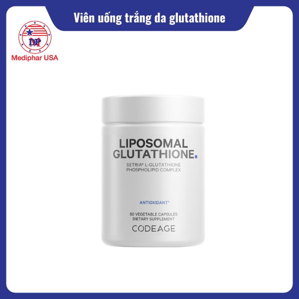 12 viên uống trắng da glutathione hiệu quả, được tin dùng hiện nay Viên uống trắng da glutathione Liposomal Glutathione