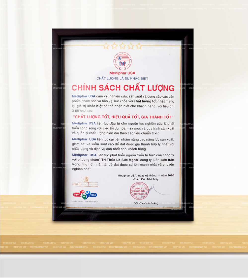 CHÍNH SÁCH CHẤT LƯỢNG CỦA MEDIPHAR USA CHÍNH SÁCH CHẤT LƯỢNG CỦA MEDIPHAR USA