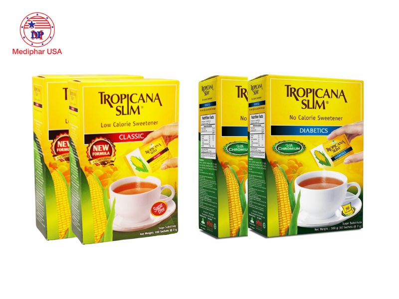 Đường ăn kiêng Tropicana Slim có tốt không? Công dụng, cách dùng và lưu ý Đường ăn kiêng Tropicana Slim Classic và Diabetics No Calorie Sweetener
