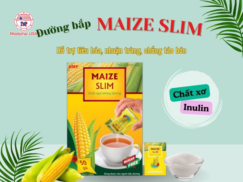 Nên mua đường ăn kiêng loại nào tốt? 7 sản phẩm được ưa chuộng hiện nay Đường bắp ăn kiêng Maize Slim có thành phần tự nhiên
