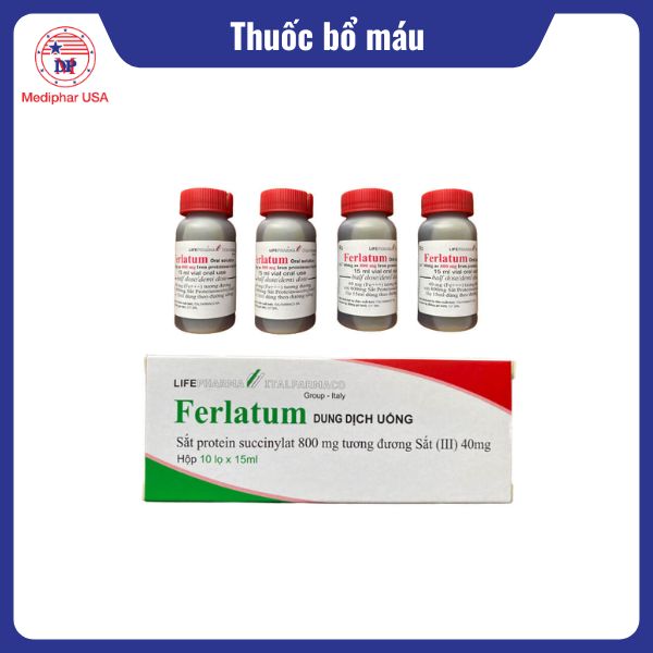 12 loại thuốc bổ máu hiệu quả, được tin dùng hiện nay Dung dịch uống Ferlatum 800mg bổ mắt