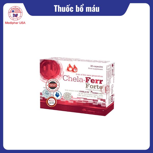 12 loại thuốc bổ máu hiệu quả, được tin dùng hiện nay Viên sắt hữu cơ Chela-Ferr Forte bổ máu