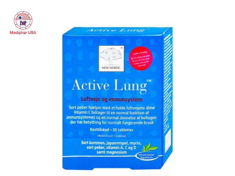 12 loại thuốc bổ phổi giúp giảm ho, tăng cường chức năng hô hấp Viên uống bổ phổi Active lung new Nordic