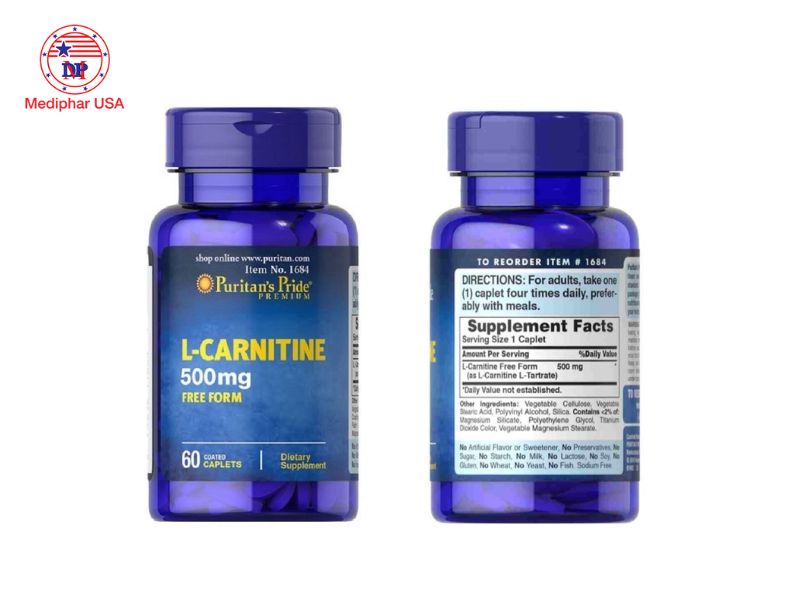 11 loại thuốc giảm cân của Mỹ tốt được tin dùng trên thị trường Puritan's Pride L-Carnitine 500 mg
