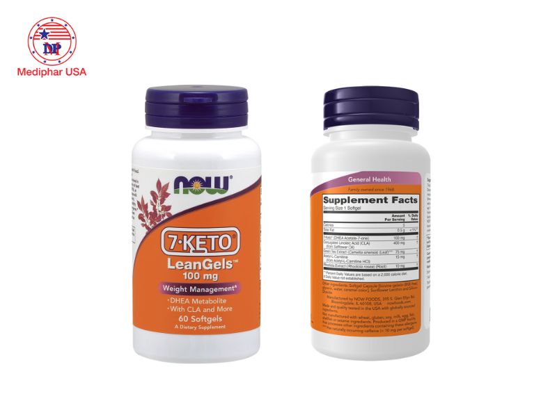 11 loại thuốc giảm cân của Mỹ tốt được tin dùng trên thị trường Now Foods 7-Keto LeanGels 100mg