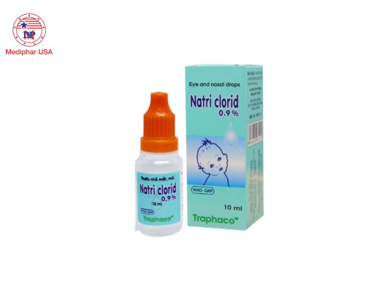 8 loại thuốc nhỏ mắt cho trẻ sơ sinh bị ghèn phổ biến hiện nay Nước muối nhỏ mắt Natri Clorid