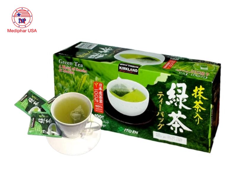 8 loại trà giảm cân phổ biến đang có mặt trên thị trường Trà xanh túi lọc Kirkland Green Tea