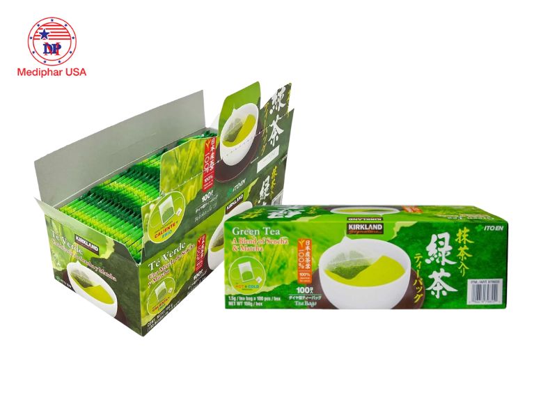 6 loại trà giảm cân của Mỹ tốt có mặt trên thị trường hiện nay Trà KirkLand Green Tea A Blend Of Sencha & Matcha của Mỹ