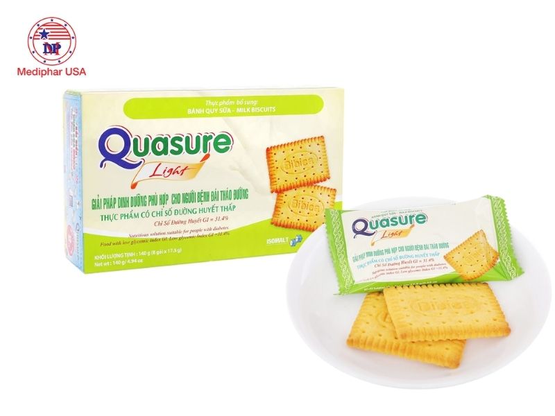 22 loại bánh cho người tiểu đường hạn chế tăng đường huyết Bánh quy sữa Quasure Light hộp 140g