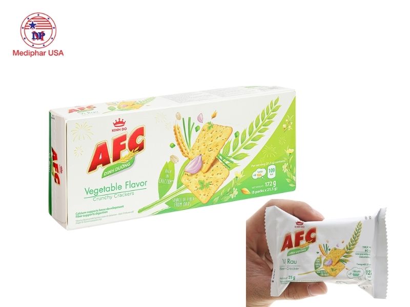 22 loại bánh cho người tiểu đường hạn chế tăng đường huyết Bánh AFC vị rau 8 gói