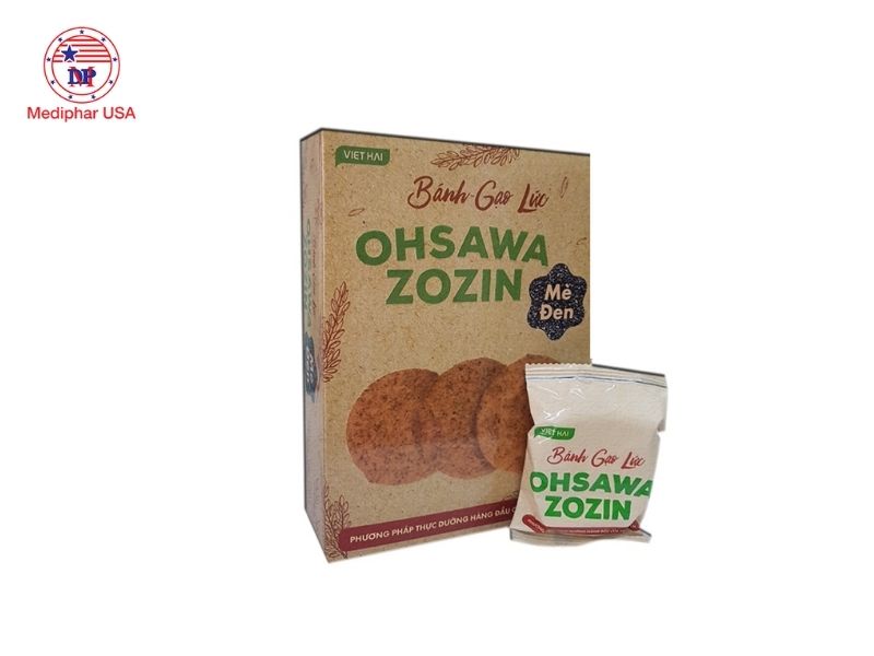 22 loại bánh cho người tiểu đường hạn chế tăng đường huyết Bánh gạo lứt mè đen Ohsawa Zozin hộp 125g