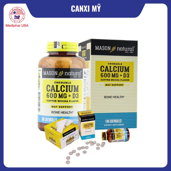 Canxi Mỹ Mason Calcium 600mg 100 viên