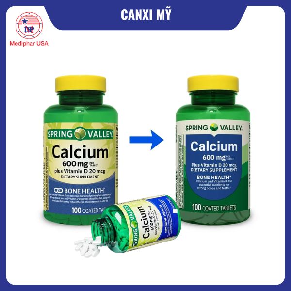 Spring Valley Calcium 600mg Plus Vitamin D3
