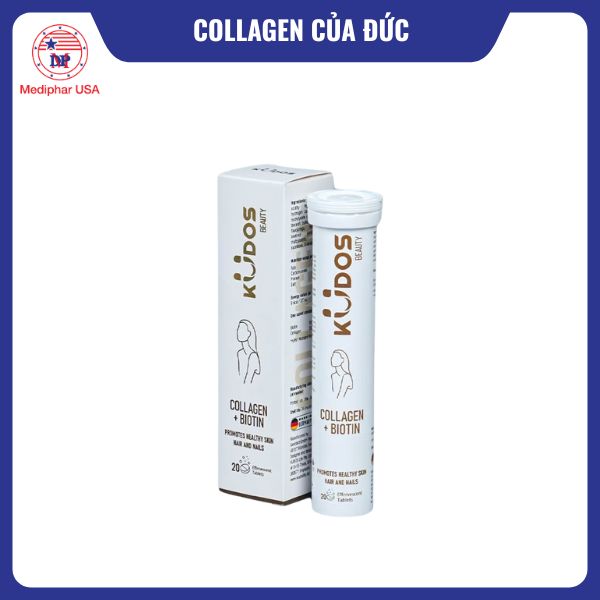 11 loại collagen của Đức tốt đang có mặt trên thị trường Viên sủi KUDOS Collagen + Biotin