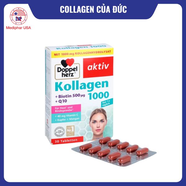 11 loại collagen của Đức tốt đang có mặt trên thị trường Viên uống collgen của Đức Doppelherz Kollagen 1000
