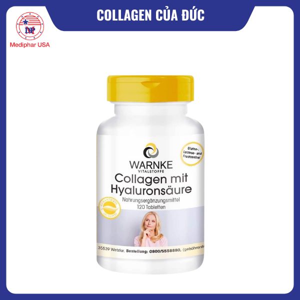 11 loại collagen của Đức tốt đang có mặt trên thị trường Viên uống Warnke Collagen Mit Hyaluron của Đức