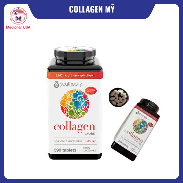 11 loại collagen của Mỹ tốt đang có mặt trên thị trường Viên uống Collagen của Mỹ Youtheory + Biotin