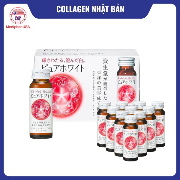 13 loại collagen Nhật Bản tốt đang có mặt trên thị trường Nước uống Collagen Nhật Shiseido trắng da Pure White
