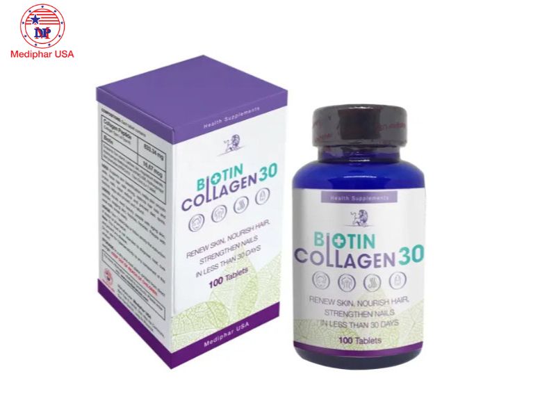 11 loại collagen trắng da tốt đang có mặt trên thị trường Viên uống Biotin Collagen 30