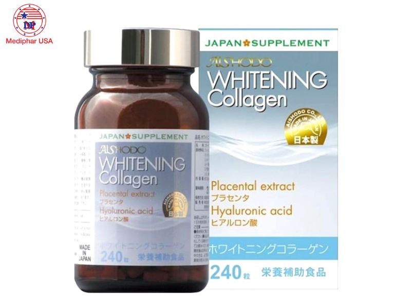 11 loại collagen trắng da tốt đang có mặt trên thị trường Viên uống Whitening Collagen Aishodo