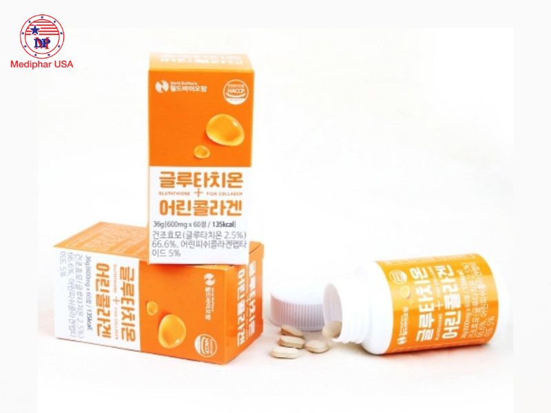 11 loại collagen trắng da tốt đang có mặt trên thị trường Viên uống Glutathione Fish Collagen