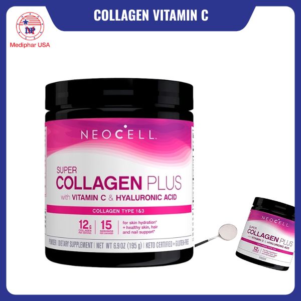 Bột Super Collagen Plus with Vitamin C & Hyaluronic Acid Powder