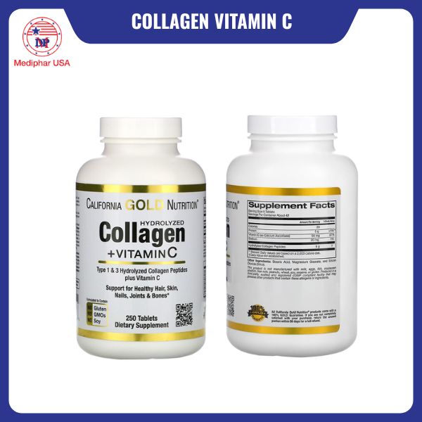 California Gold Nutrition Hydrolyzed Collagen Peptides + Vitamin C