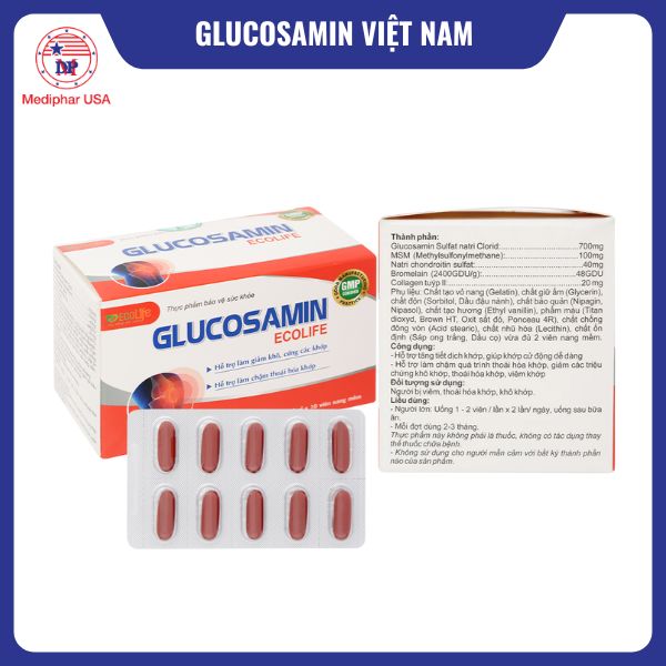 8 loại Glucosamine Việt Nam tốt đang có mặt trên thị trường Glucosamin Ecolife