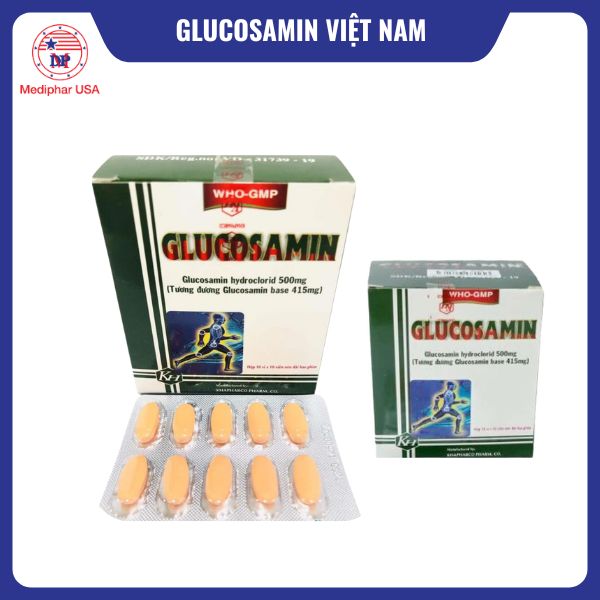 8 loại Glucosamine Việt Nam tốt đang có mặt trên thị trường Glucosamin 500mg