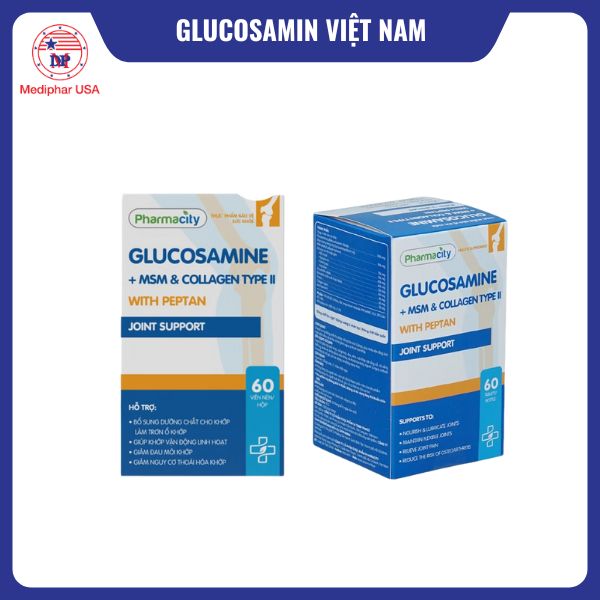 8 loại Glucosamine Việt Nam tốt đang có mặt trên thị trường Glucosamine + MSM & Collagen Type II