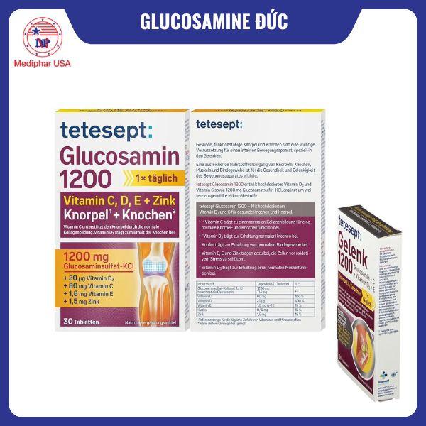 9 loại glucosamine của Đức tốt đang có mặt trên thị trường Tetesept 1200 30 viên