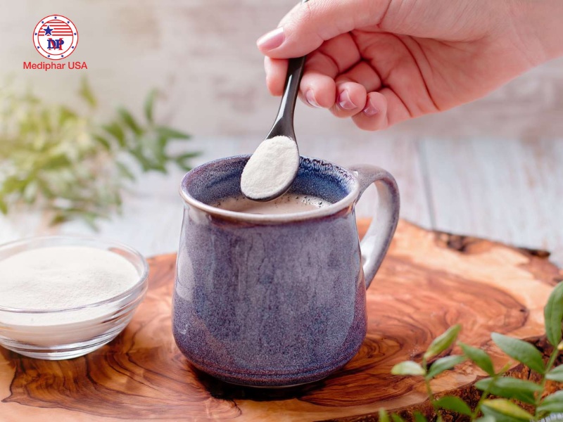 Collagen dạng bột có thể dùng pha chung với các thức uống khác