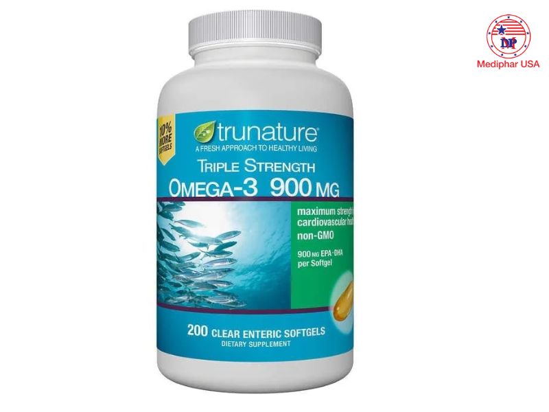 10 loại Omega 3 của Mỹ tốt được tin dùng hiện nay Dầu cá Omega 3 Trunature Triple Strength