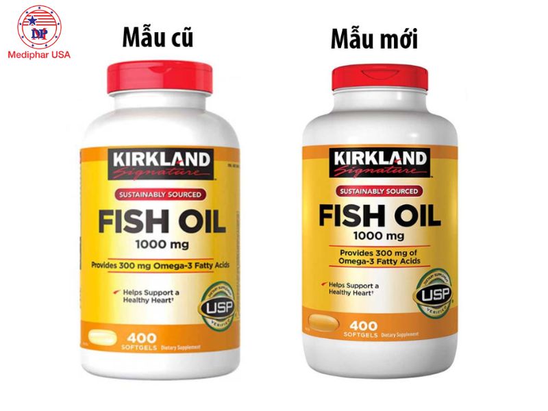 10 loại Omega 3 của Mỹ tốt được tin dùng hiện nay Dầu cá Fish oil Omega 3 1000mg Kirkland của Mỹ