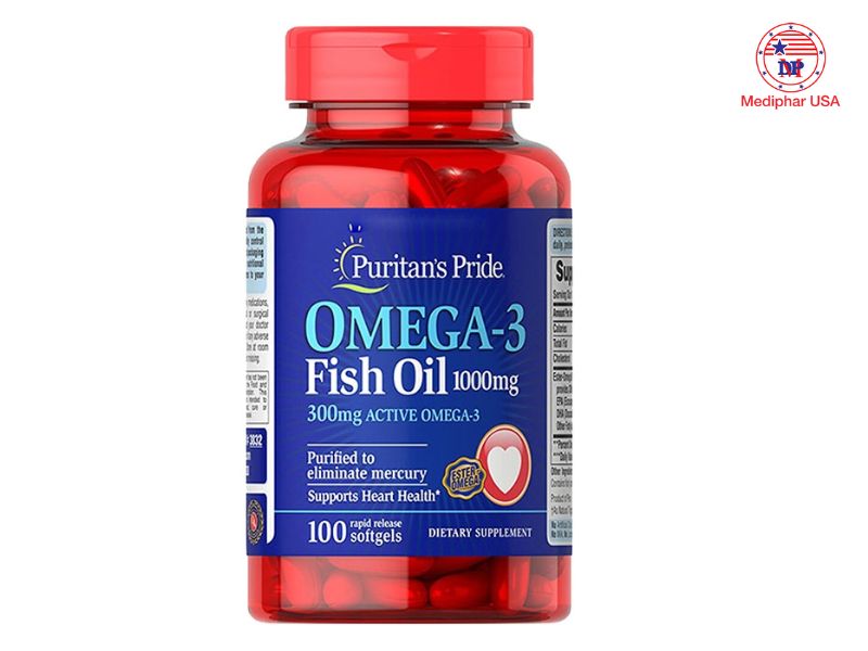 10 loại Omega 3 của Mỹ tốt được tin dùng hiện nay Dầu cá Omega 3 Fish Oil Puritan's Pride của Mỹ