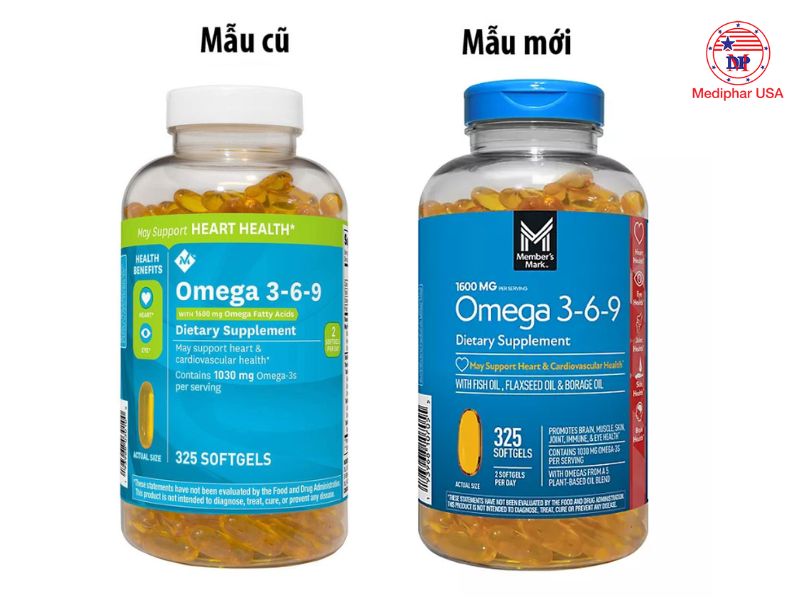 10 loại Omega 3 của Mỹ tốt được tin dùng hiện nay Dầu cá Omega 3 6 9 Member's Mark của Mỹ