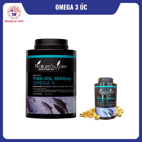 Fish Oil 1000mg Omega 3 200 viên