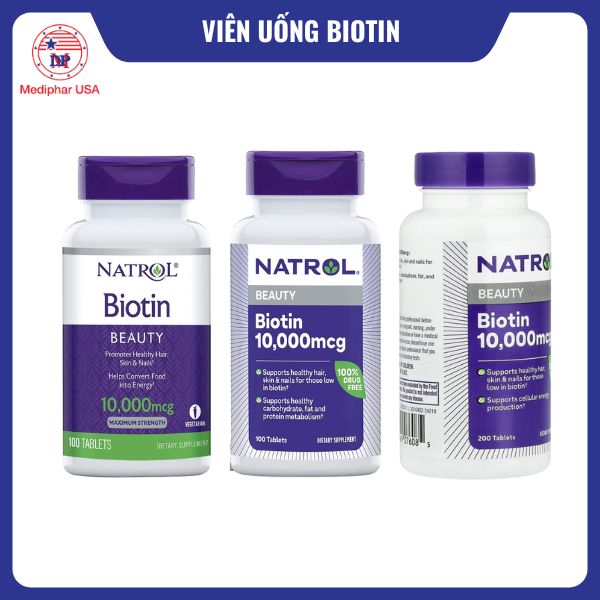 Biotin Mỹ Natrol Biotin 10000mcg 100 viên