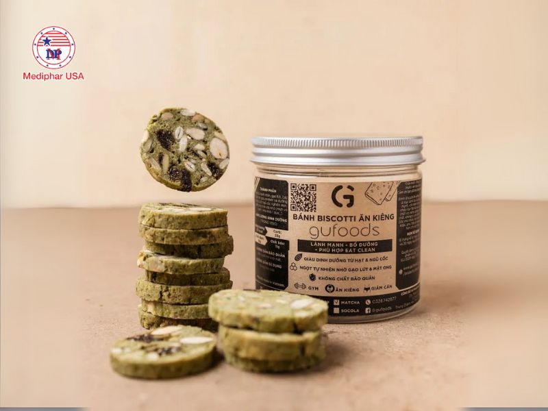 Bánh ăn kiêng Biscotti nguyên cám GUfoods