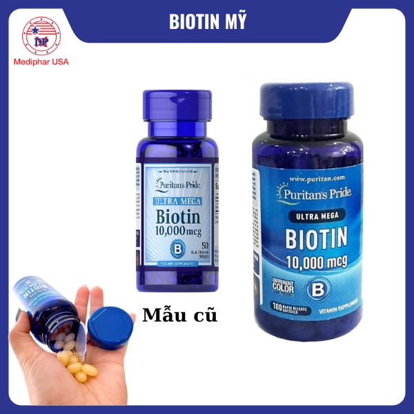 9 loại biotin của Mỹ tốt đang có mặt trên thị trường Biotin Ultra Mega 10000mcg Puritan's Pride