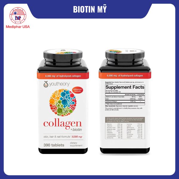 9 loại biotin của Mỹ tốt đang có mặt trên thị trường Collagen Biotin Mỹ Youtheory Nutrawise