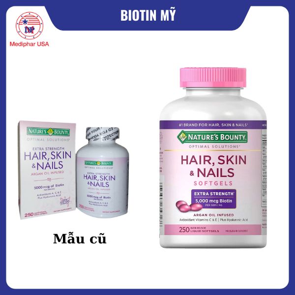 9 loại biotin của Mỹ tốt đang có mặt trên thị trường Nature’s Bounty Hair Skin And Nails