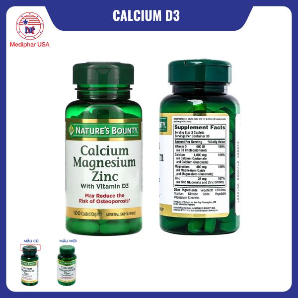 Calcium Magnesium Zinc + Vitamin D3 Nature’s Bounty