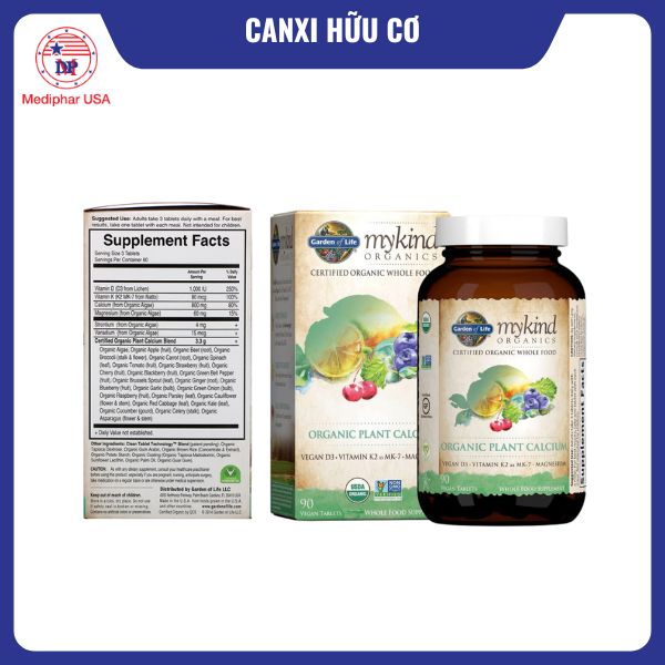 12 loại canxi hữu cơ tốt đang có mặt trên thị trường Canxi hữu cơ Mykind Garden of Life