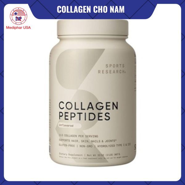 8 loại collagen cho nam tốt đang có mặt trên thị trường Sports Research Collagen Peptides Powder