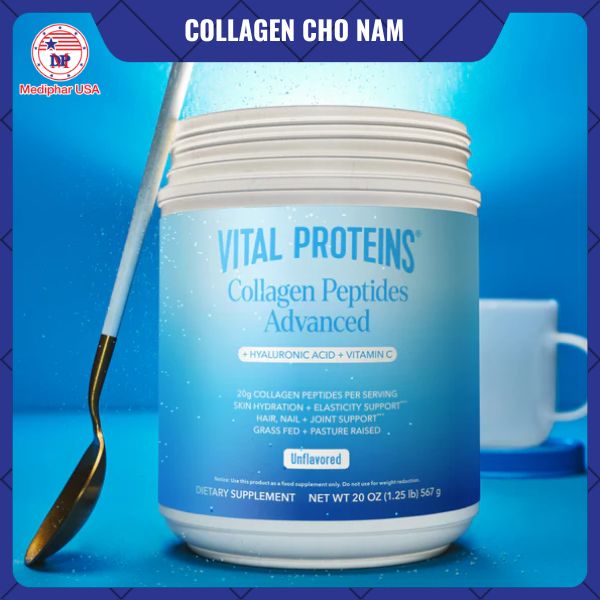 8 loại collagen cho nam tốt đang có mặt trên thị trường Vital Proteins Collagen Peptides Powder