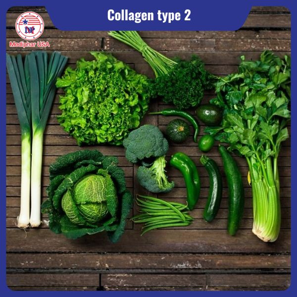 Collagen type 2 là gì? Công dụng, cách bổ sung và lưu ý cần biết Rau có màu xanh đậm giàu vitamin C và chất chống oxy hóa