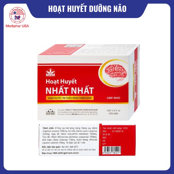 8 loại hoạt huyết dưỡng não tốt, được tin dùng hiện nay Hoạt huyết Nhất Nhất