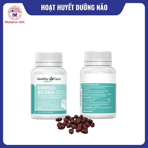 8 loại hoạt huyết dưỡng não tốt, được tin dùng hiện nay Healthy Care Ginkgo Biloba