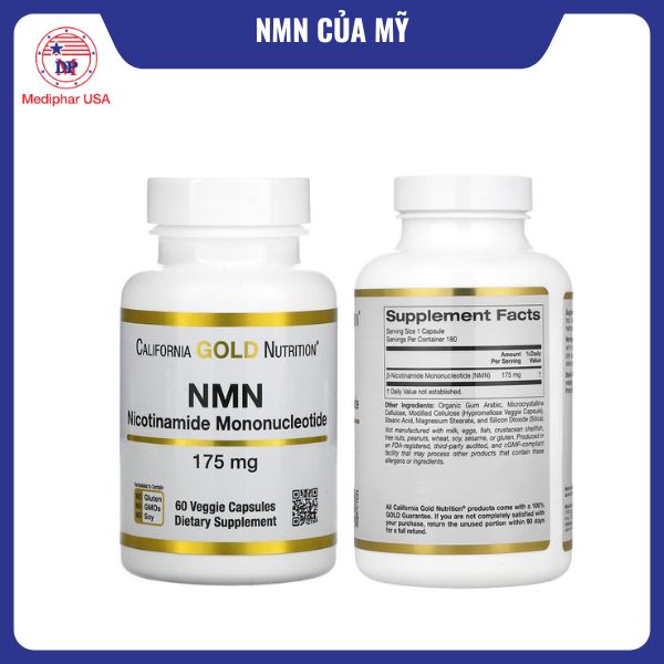 7 loại NMN của Mỹ tốt đang có mặt trên thị trường California Gold Nutrition NMN 175 mg 60 viên